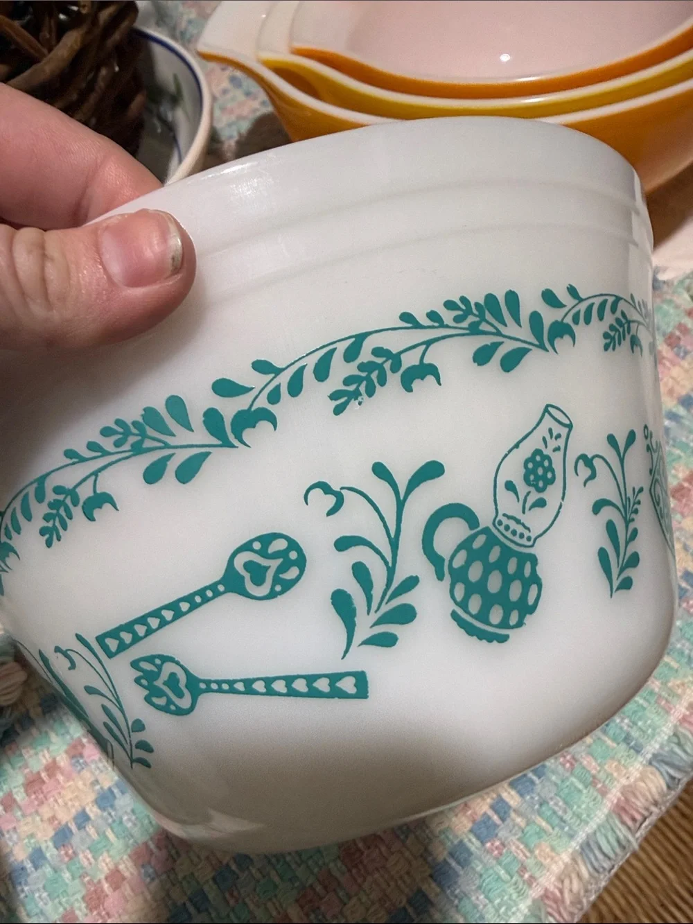 Federal turquoise Scandinavian utensils mixing bowl set (full set)